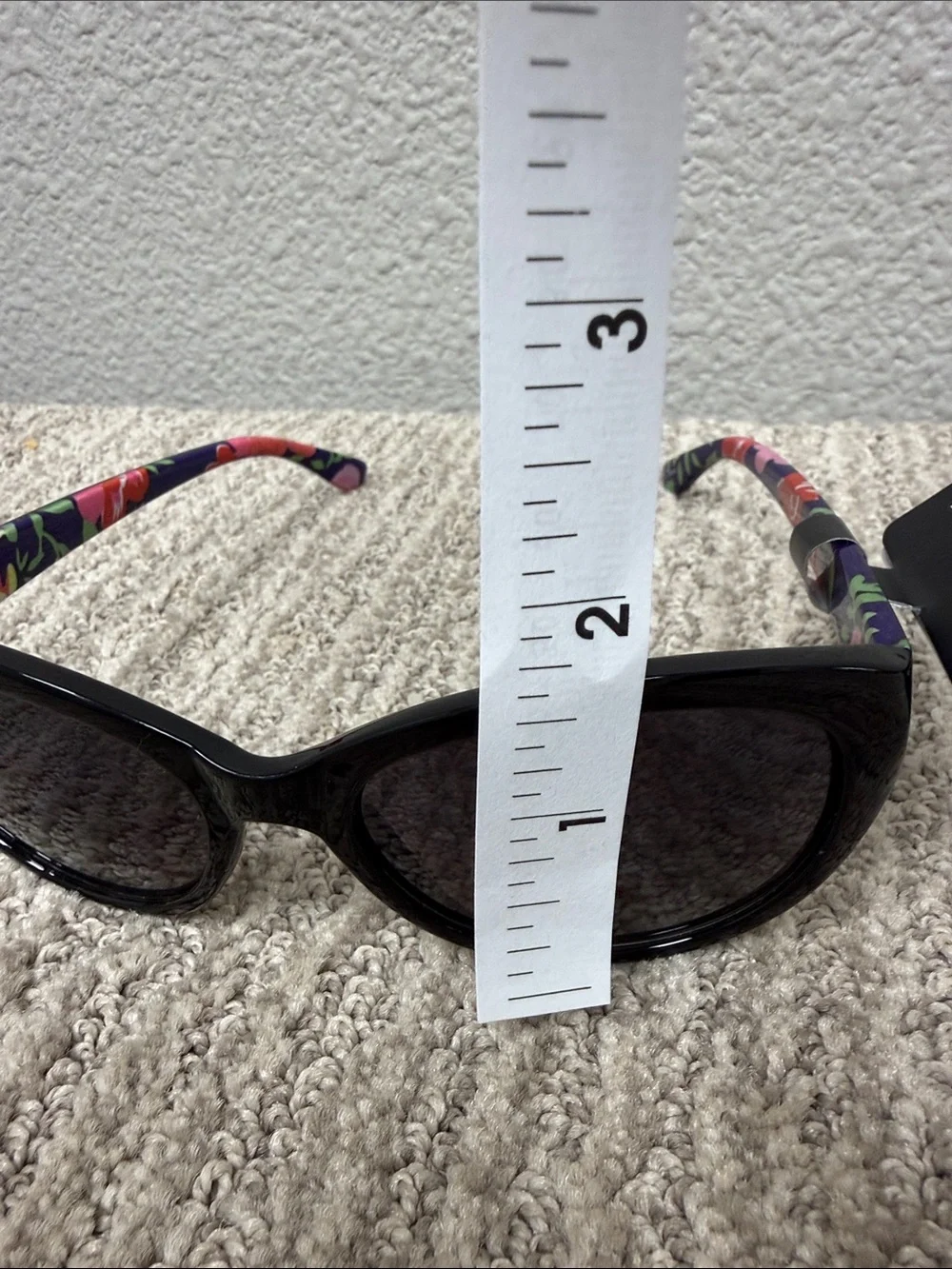 Relativity Black Sunglasses with Multicolor Floral Temples